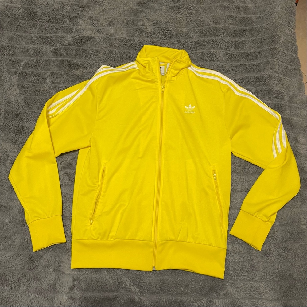 Adidas Men’s Sweater Jacket Size Medium M Yellow Worn Once